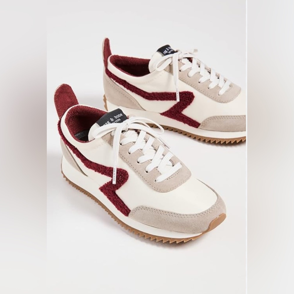 rag & bone Cream and Red Sneakers